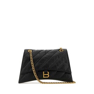 BALENCIAGA 女士斜挎包 785602210J11000 黑色 Crush Chain Bag M