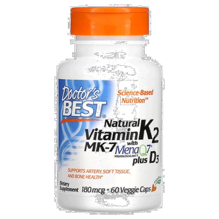 香港直发Doctor's best金达威维生素D3+K2素食胶囊60粒