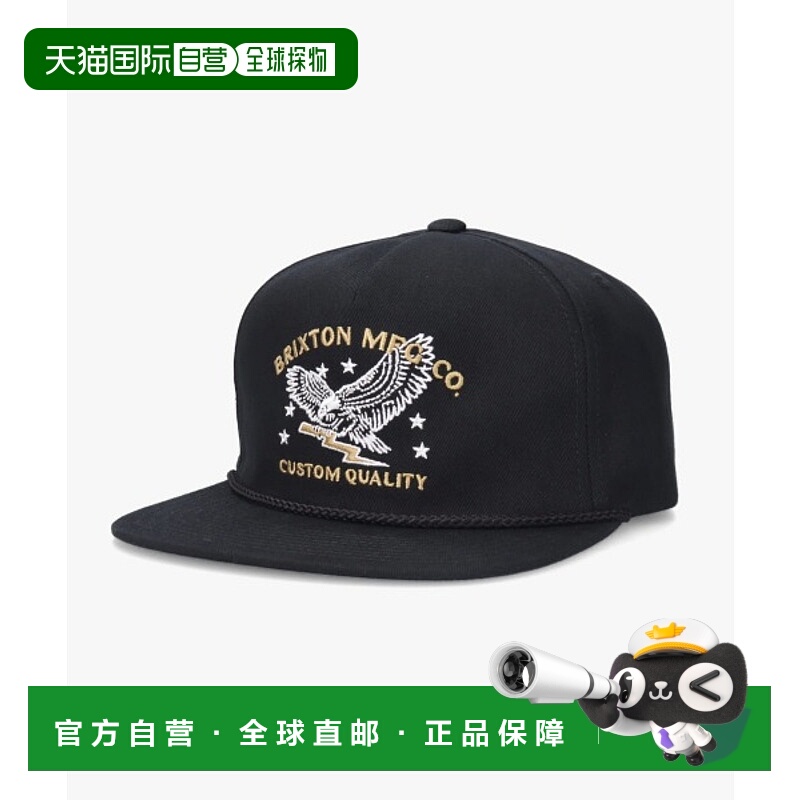 1h可退 日本直邮BRIXTON 男女同款 5片式平檐刺绣鹰标半拉链帽 25