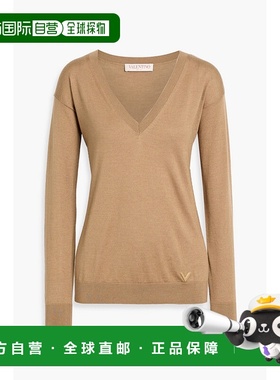 香港直邮valentino 华伦天奴 女士 羊绒真丝混纺毛衣 B3KC48D8309