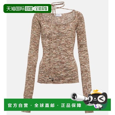 1h可退 香港直邮The Attico 女士 Heather 打结领棉混纺毛衣