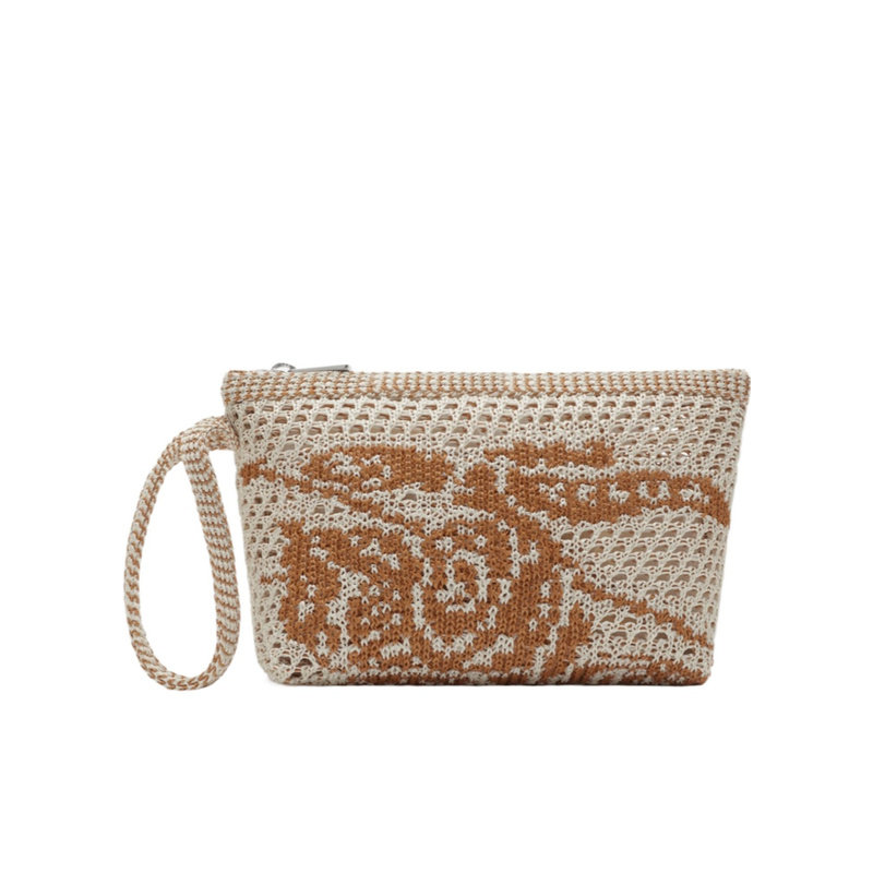 BURBERRY 女士单肩包 81095061 SS2025 花色 EKD 钩针编织手拿包