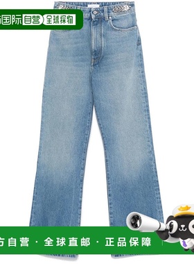 1h可退 香港直邮Rabanne 女士 缀饰牛仔裤 24FCPA245CO0524喇叭裤