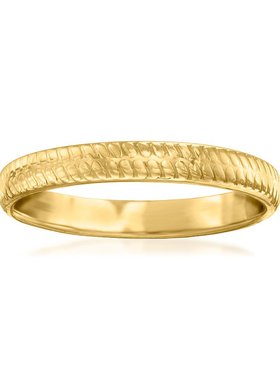 【美国奥莱】直发 Ross-Simons 意大利 14kt 黄金纹理戒指 - 黄色