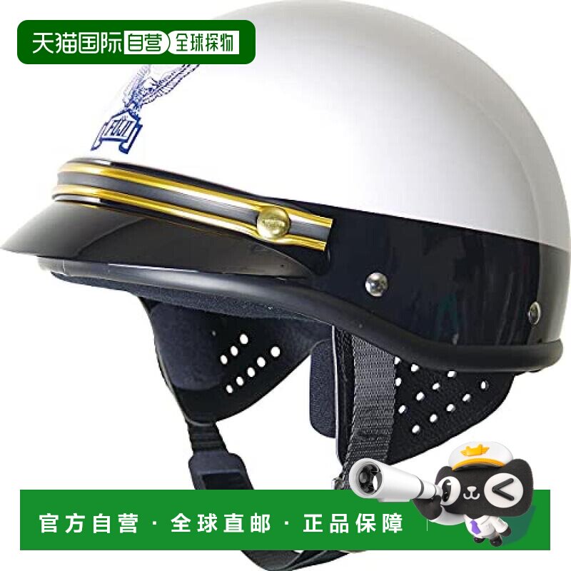 日本直邮Komine半盔 警察头盔风格 贴合舒适 金色M 01-151