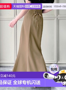 日本直邮JUNOAH 高腰系带喇叭裙 A字裙半身裙[JU5602EW05705]