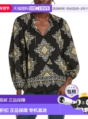自营 Elie Tahari The Tani Silk-Blend Blouse - black 美国奥莱