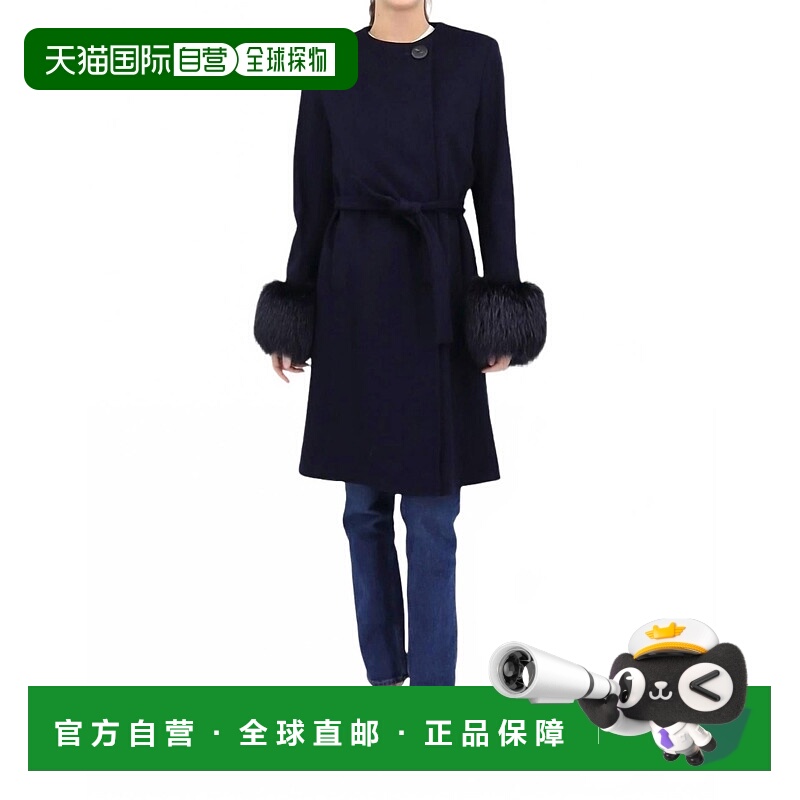 自营fleuretteFox Cuffs No Collar Coat In Midnight 美国奥莱直