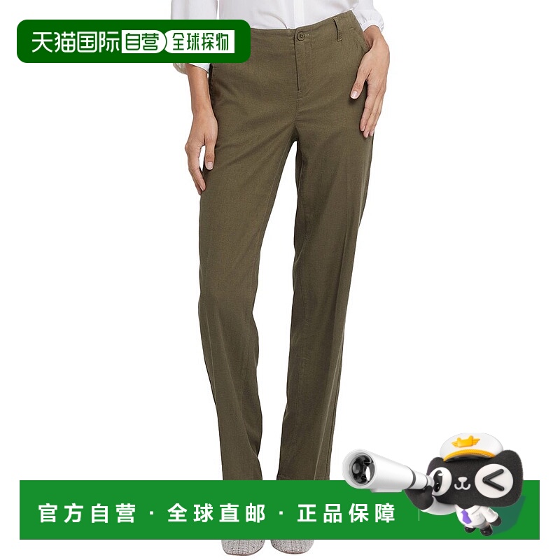 自营NYDJ Marilyn Bay Leaf Linen-Blend Trouser Jean - green