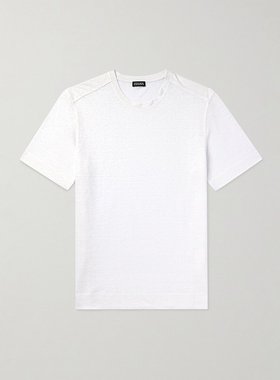 Zegna 杰尼亚 男士 亚麻针织T恤 RUD376A7D783