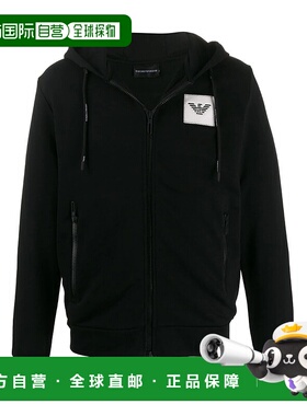 香港直邮Emporio Armani 黑色logo刺绣贴片休闲夹克 6G1MG01J36Z