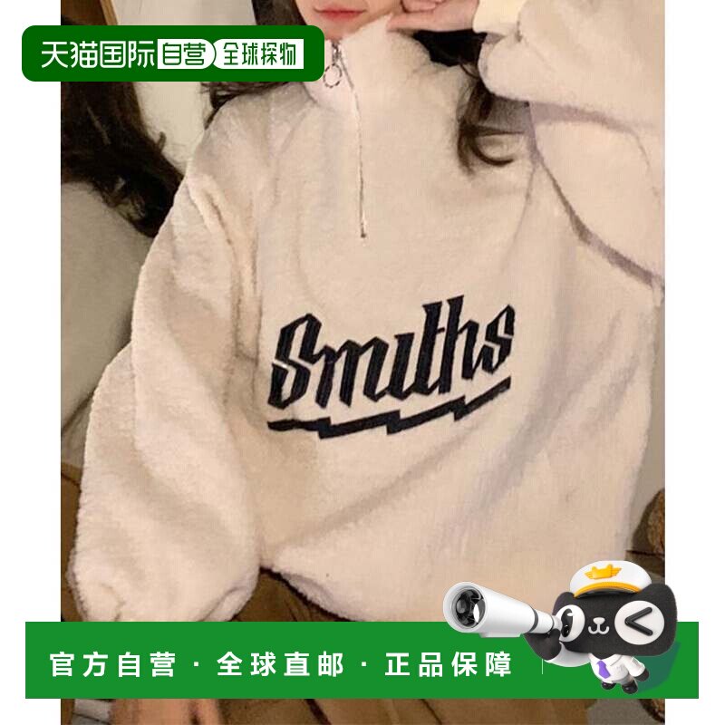 日本直邮Lace Ladies 卫衣 蕾丝拼接 半拉链 白色 拼色上衣