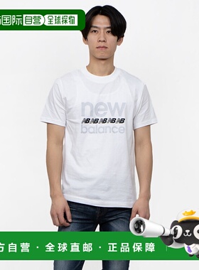 日本直邮New Balance 男士短袖T恤白色图案运动半袖MT51940