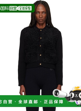 1h可退 香港直邮Moncler 盟可睐 女士 黑色拼接羽绒开衫 K20939B0