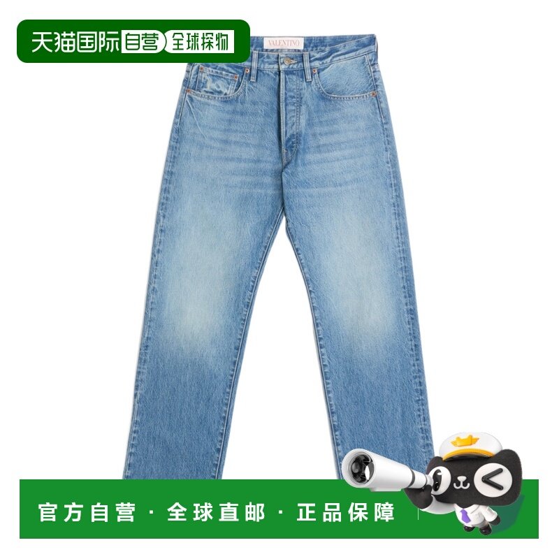 1h可退 香港直邮VALENTINO 腰带环牛仔裤 Men crov直筒裤,男装,牛仔裤,淘宝优惠券,粉丝福利购,淘宝优惠卷