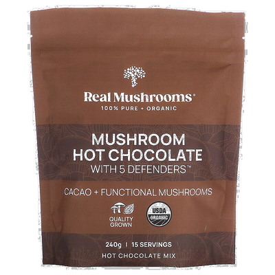 香港直发Real Mushrooms蘑菇热巧克力复合物补充身体微量物质240g
