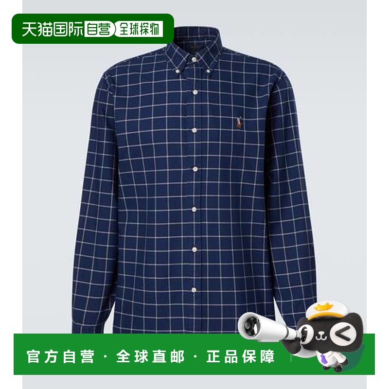 香港直邮Polo Ralph Lauren Polo 拉夫 劳伦 男士 格纹棉府绸衬衫