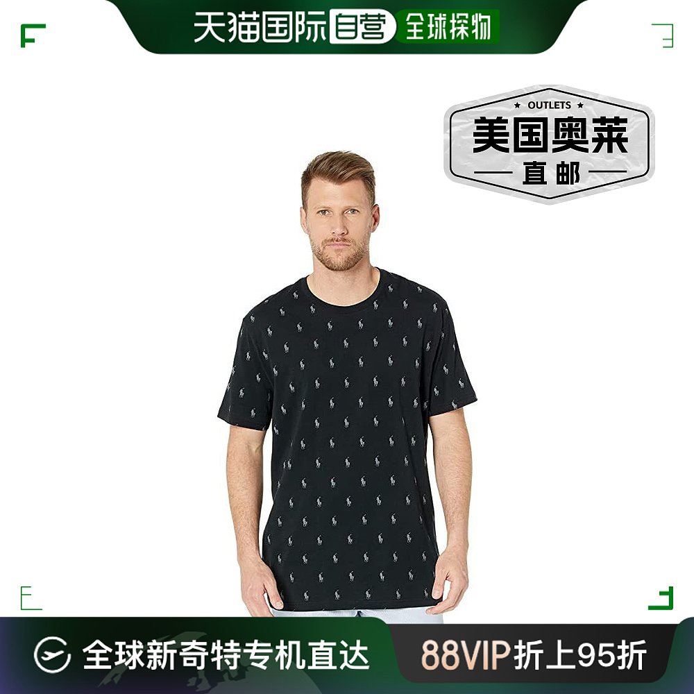 Polo Ralph Lauren PL88FR-LGD男式黑色圆领短袖 T恤 JR258-