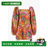 印花亚麻混纺迷你连衣裙 1h可退 318 RIO 女士 香港直邮潮奢 FARM