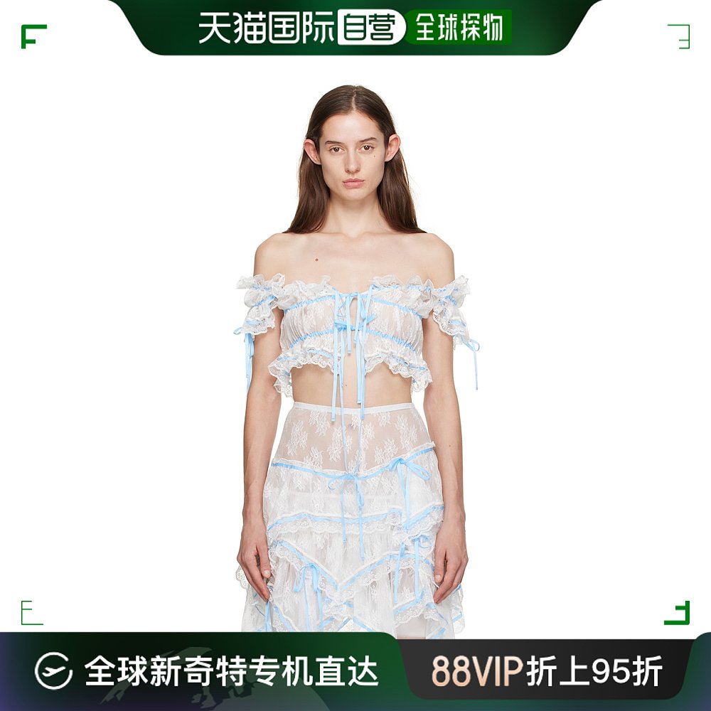 香港直邮潮奢 Yuhan Wang女士白色 Ribbon上装 AW2300T20