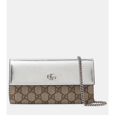 潮奢 Gucci 女士GG Marmont leather wallet on chain 单肩包