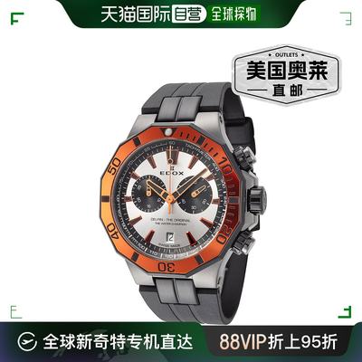 Edox 男式 Delfin The Original 43 毫米石英表 - 黑色 【美国奥