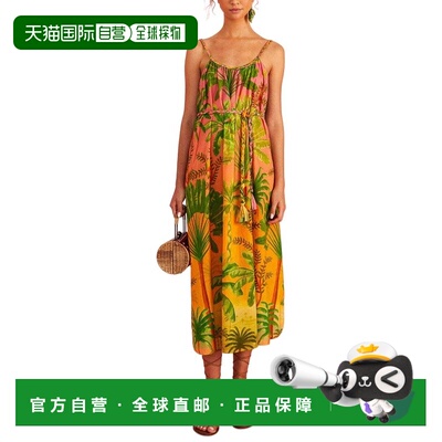 自营FARM Rio Sunrise Scenario吊带连衣裙-红色 美国奥莱直发