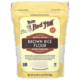 香港直发Bob'S Red Mill鲍勃红磨坊全谷物糙米粉坚果风味磨盘680g
