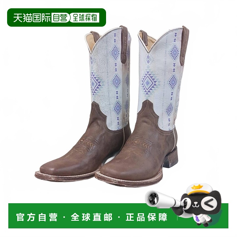 自营roperWomen's Arizona Aztec Square Toe Boots In White - w