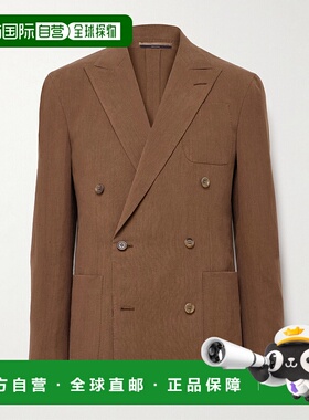 1h可退 香港直邮潮奢 Dunhill 登喜路 男士 Cavendish 双排扣亚麻