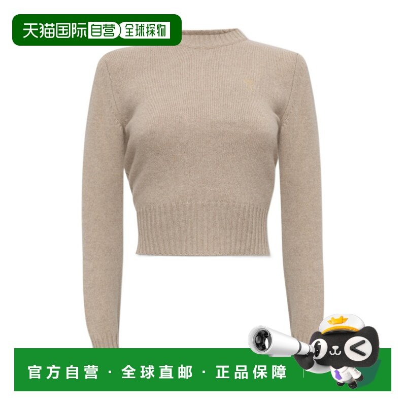 香港直邮Ami Paris 女士针织毛衣 FKS007005250 AW2023 花色 圆领