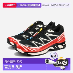 日本直邮SALOMON XT-6 GTX 男女低帮 Gore-Tex 运动鞋 黑色/火焰/