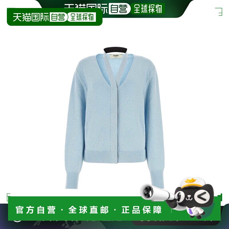 欧洲直邮FENDI 女士针织毛衣 FZC971ANJJF1M29羊绒双面羊毛开衫