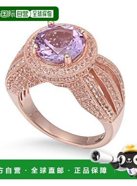 自营 Suzy Levian 纯银 4.37 TCW 紫色紫水晶戒指 - 粉红色 美国