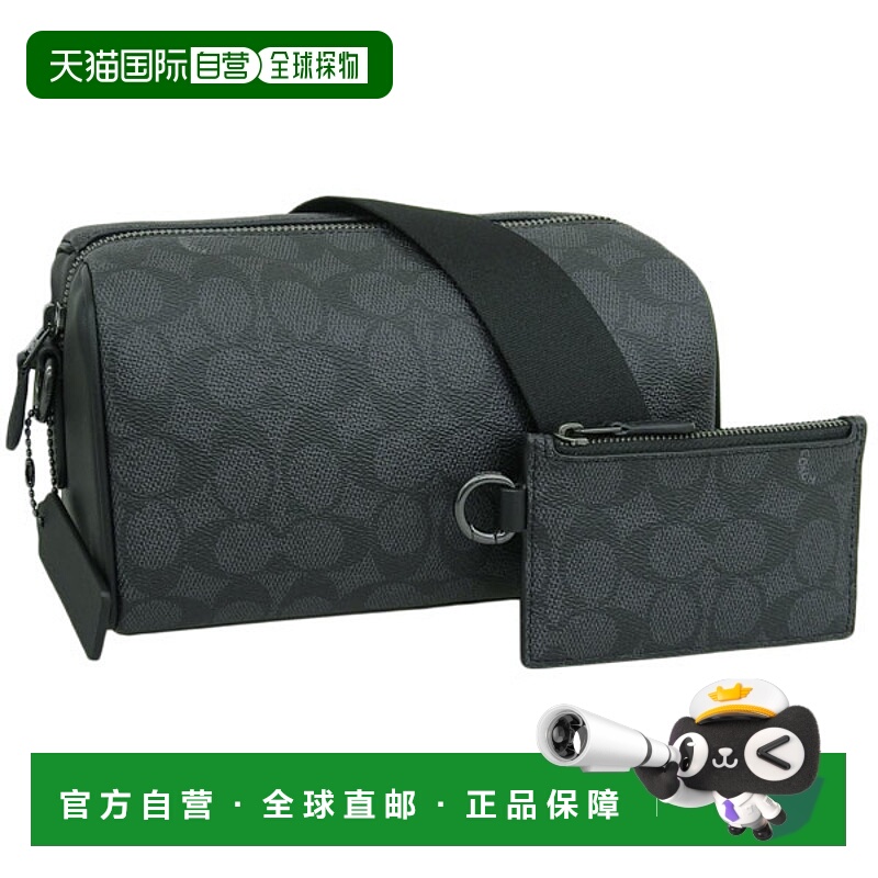 日本直邮(Coach蔻驰) 男士单肩包 Outlet 炭黑色 AXEL CROSSBODY