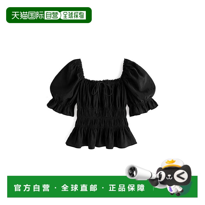 日本直邮日潮 GRL 袖口2Way抽绳蝴蝶结衬衫at2067蕾丝露肩休闲