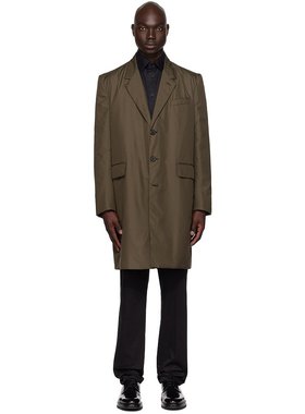 潮奢 Dunhill 登喜路 男士 灰色纽扣大衣 DU23FEC38B8