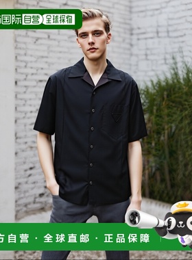 香港直邮PRADA 男士衬衫 SC80316A6SOOOF0002 CO 黑色 短袖衬衫