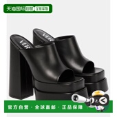 香港直邮versace 范思哲 女士 1h可退 皮质防水台凉鞋 001180