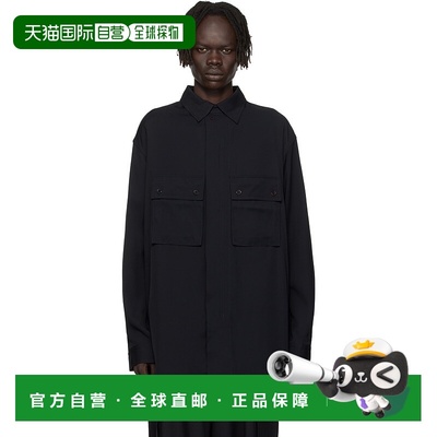 1h可退 香港直邮潮奢 Y-3 男士 黑色 Rayon Twill 衬衫 JX7288