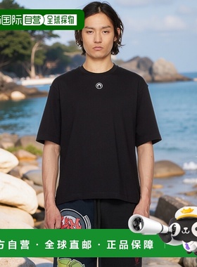 1h可退 香港直邮Marine Serre 男士 黑色 Organic Cotton Plain T
