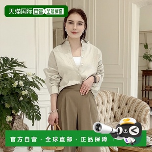 日潮跑腿【特惠清仓】优衣库女装法国麻衬衫长袖衬衣调衫薄外套