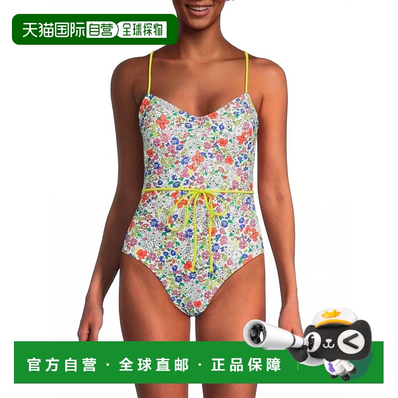 自营tommy hilfigerAdjustable Tie Belt One-Piece Floral Swims
