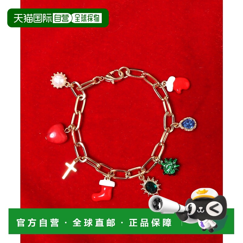 1h可退 日本直邮Three Four Time 女士圣诞主题 charm 手链 85780