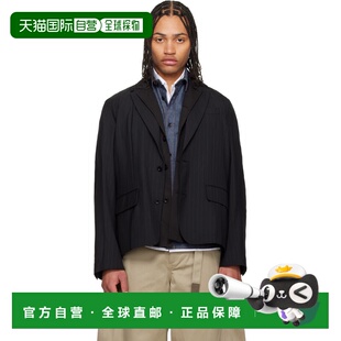 1h可退 香港直邮潮奢 Sacai 男士 黑色 Chalk Stripe 西装外套 26