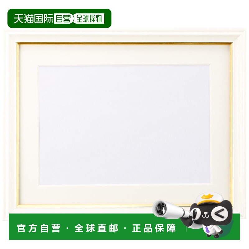 【日本直邮】Fujicolor富士胶片 肖像画相框2L木制珍珠白 406232