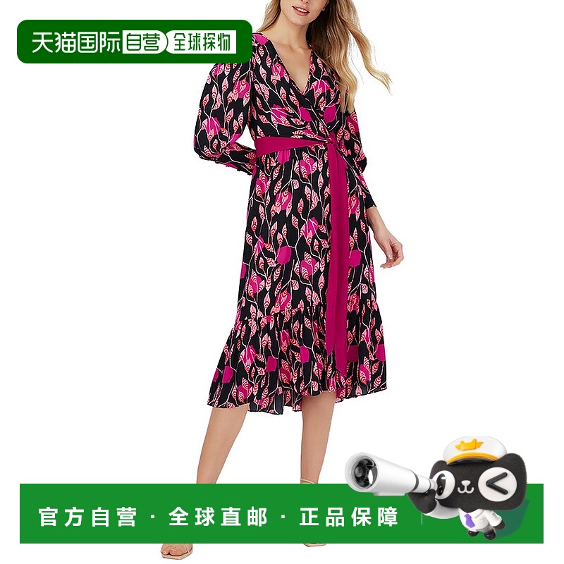自营 Diane von Furstenberg 刀锋裹身裙 - 粉色 美国奥莱直发