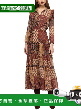 自营MISA Los Angeles Ahreana Dress - brown 美国奥莱直发