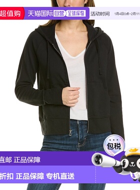 自营James Perse French Terry拉链连帽衫-黑色 美国奥莱直发卫衣