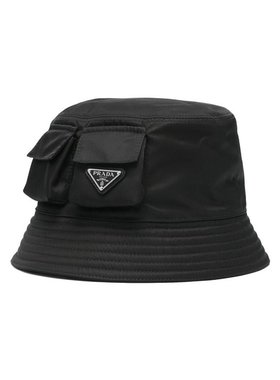 PRADA 男士帽子 2HC3502DMIF0002-0 SS2025 黑色 CAPPELLI